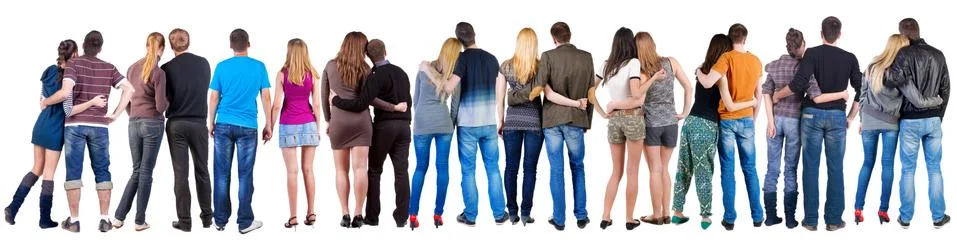 Back view group of couple 스톡 사진