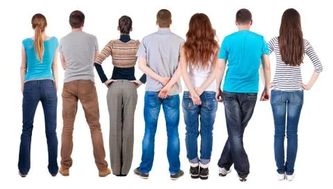 Back view group of people  looking Stock Photos