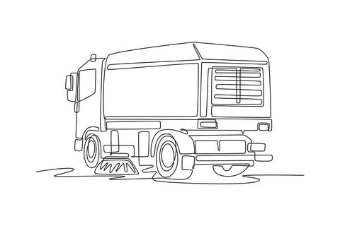 Back view of large street sweeper truck Ilustração Stock