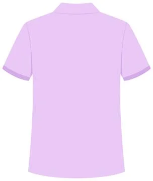 Back View of a Light Purple Short Sleeve Polo Shirt Mockup Stock Illustration