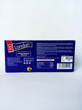 Back view of London shortbread biscuit on white background. Stock Photos