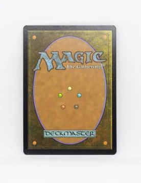 Back view of a Magic the gathering card on white background Stock Photos