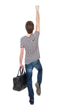 Back view of  man with bag Foto stock