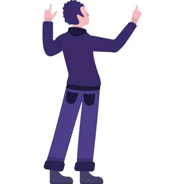 Back view man character vector flat icon Stock Illustration