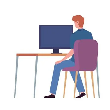 Back view of man Stock Illustration