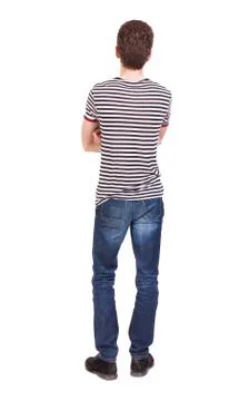 Back view of man in jeans Stock Photos