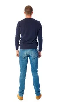 Back view of man in jeans Stock Photos