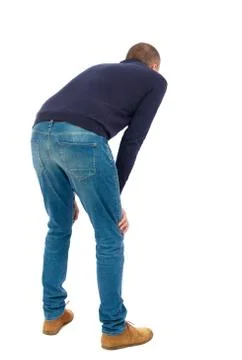 Back view of man in jeans Stock Photos