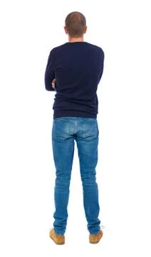 Back view of man in jeans Stock Photos
