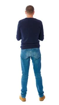 Back view of man in jeans Stock Photos