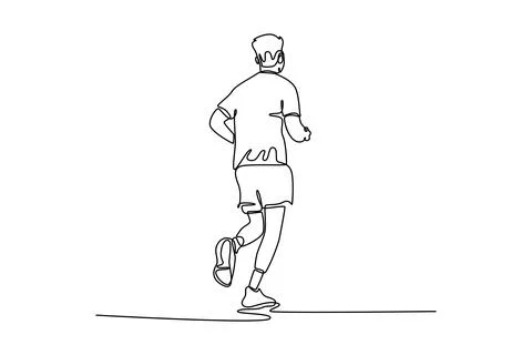 Back view man running challenge, wellness and healthy outdoor exercise Stock Illustration