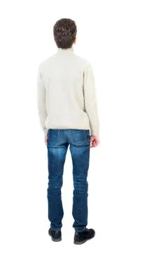 Back view of man . Standing young guy Stock Photos