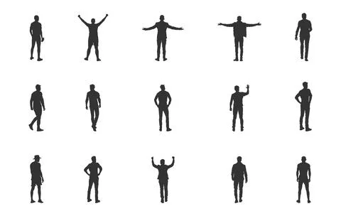 Back view man svg, Back view man silhouette Stock Illustration