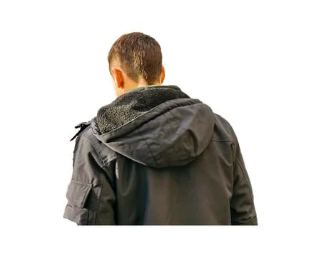 Back View Man with Winter Clothes Fotos de archivo