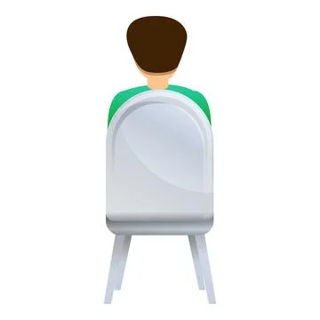 Back view manager on chair icon, cartoon style Stock Illustration
