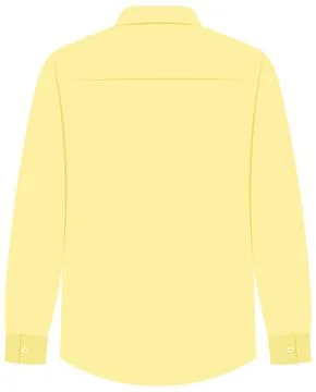 Back View of Men's Long Sleeve Yellow Button Down Dress Shirt Stock Illustration