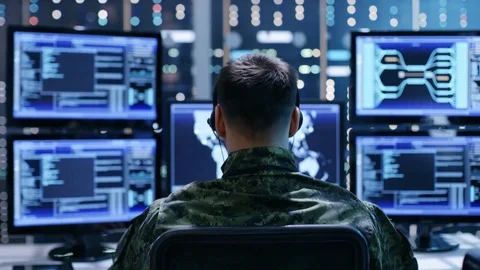 Back View of Military Technical Support ... | Stock Video | Pond5