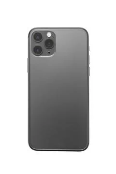 Back view of mobile or smartphone new model photo isolated on white backgroun Stock Photos