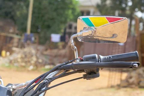 The back view of the of the motor cycle side mirror Stock Photos