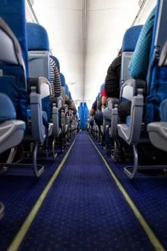 Back view of passenger airplane Stock Photos