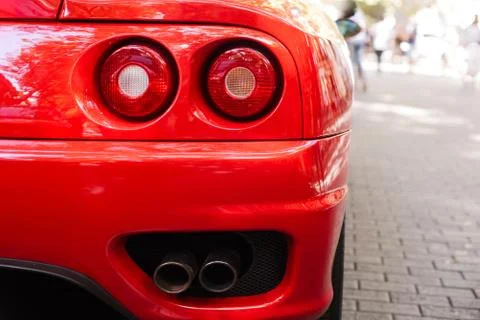 Back view of a red ferrari Stock Photos