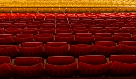 Back view row of folding seats 스톡 사진