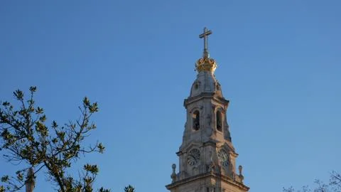 Back  View of Sanctuary of Lady Fatima Spire Wide Stock Photos