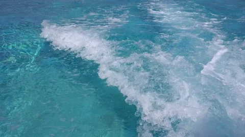 Back view of the sea from a speedboat Stock Footage