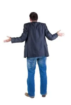 Back view of shocked and scared young business man Stock Photos