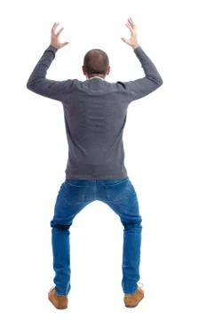 Back view of shocked  man Stock-Fotos