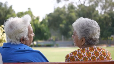 Back view shot of an old couple spending quality time together - couples life... Stock-Footage 124575197