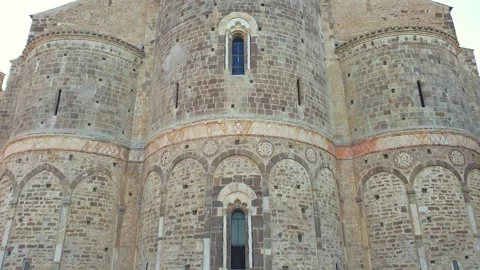 Back view of st. john in venus abbey with three apses Stock Footage 278963703