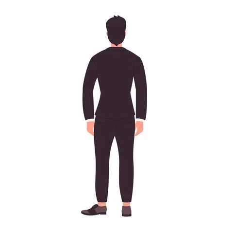 Back view of standing businessman 库存插图
