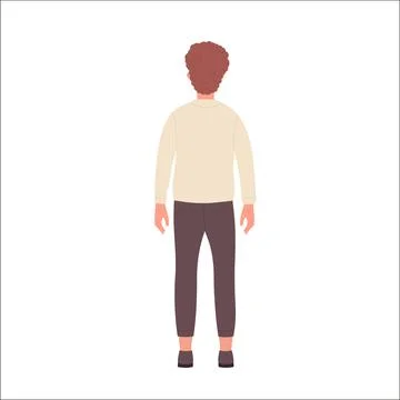Back view of standing nerd boy Illustrazione stock