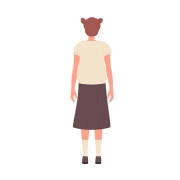 Back view of standing nerd girl Illustrazione stock