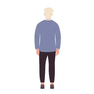 Back view of standing teacher man Stock Illustration