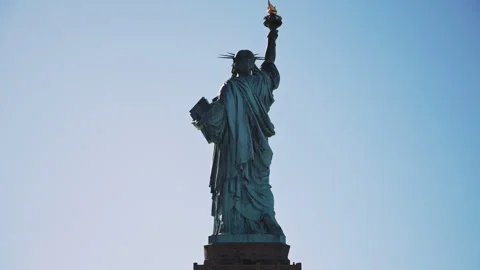 Back View of Statue of Liberty Stock Footage 309860026