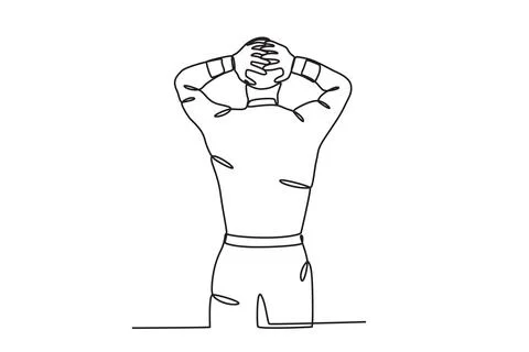 Back view of a stressed man Stock Illustration