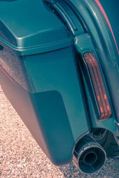 Back view tail light of a customized motorcycle Stock Photos