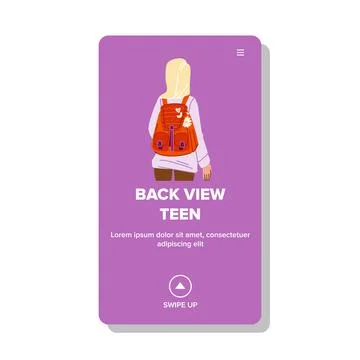 Back view teen vector Stock Illustration