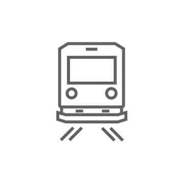 Back view of train line icon Stock Illustration
