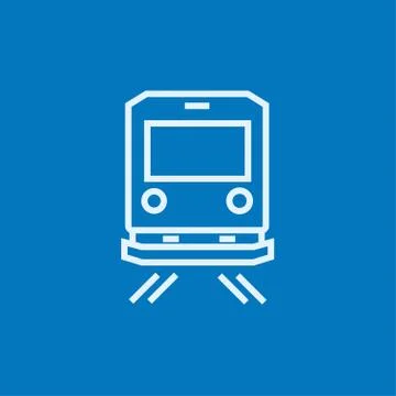 Back view of train line icon Stock Illustration