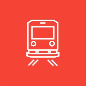 Back view of train line icon Stock Illustration