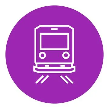 Back view of train line icon Stock Illustration