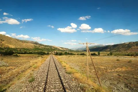 Back view on the train ride in the Eastern Express, Dogu Ekspresi from Kars t Stock Photos