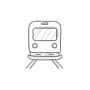 Back view of train sketch icon Stock Illustration