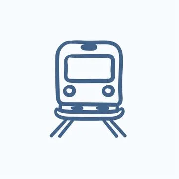 Back view of train sketch icon Stock Illustration