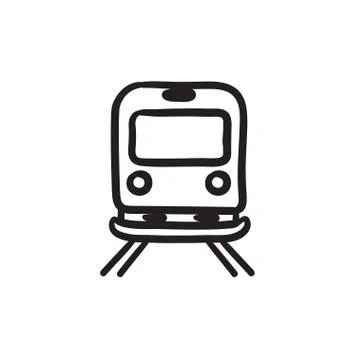 Back view of train sketch icon Stock Illustration