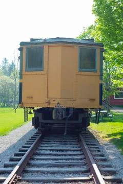 Back view of train wagon Foto stock
