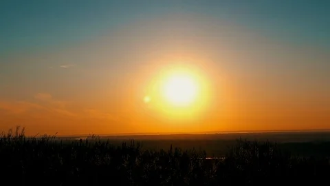 Back view traveler walk at sunset Stock Footage 120764692